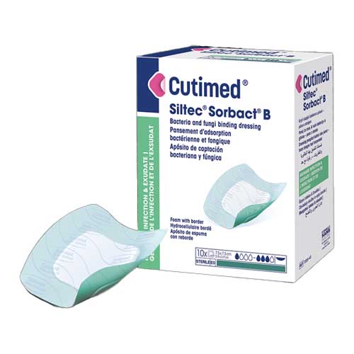 Cutimed Siltec Sorbact B 7.5x7.5cm