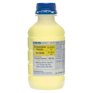 BAXTER Chlorhexidine 0.015% &amp Cetrimide 0.15% Antiseptic Solution 500mL