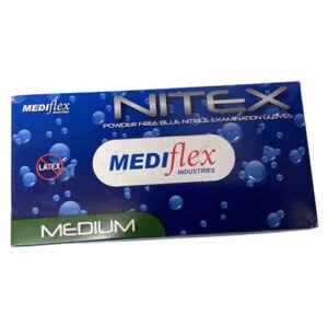 Mediflex Nitex Powder Free Blue Nitrile Examination Gloves