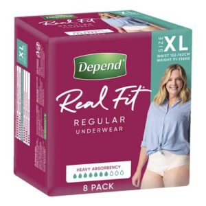 Depend Real Fit Regular Underwear For Women 122-162cm X-Large 920ml Nude