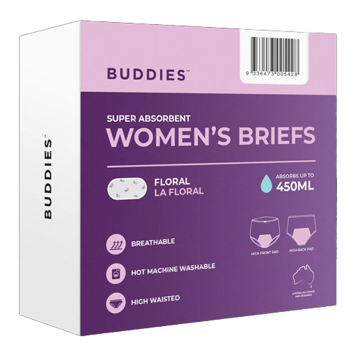 Buddies La Floral Women Brief High Waist and Pad X-Small 75cm 450ml