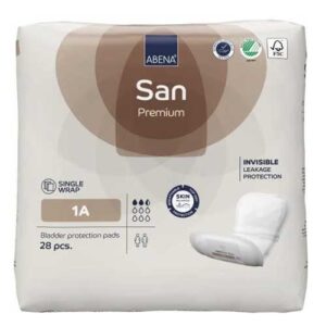 Abena San Premium 1A Single Wrap Bladder Protection Pads With Release Tape Brown 250ml