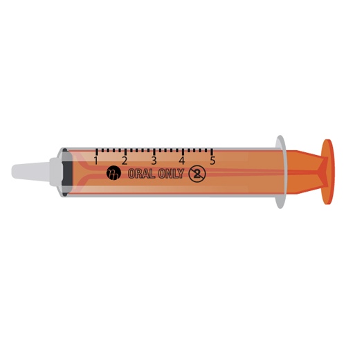 Midmed Oral Syringe With No Cap Latex Free Rubber Piston Sterile 5ml