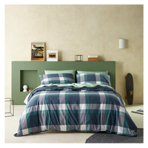 Staydry Forest Check Quilt Cover Set For King Size Bed
