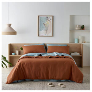 Staydry Quilt Cover Set Rust Double Bed