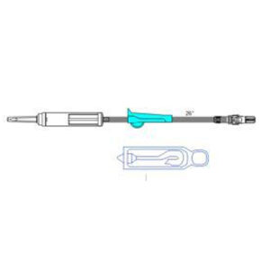 Secondary Blood Admin Set 20 Drop Blood Set 200 um Filter Rotating Luer Hanger 81cm