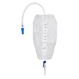 UNOQUIP HHC Sterile Urine Leg Bag With Lever-Tap Outlet Soft Backing Needle-Free Sample Port 750ml 9cm Tube