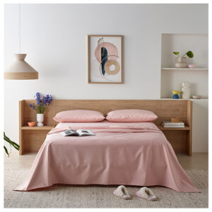 Staydry Waterproof Bamboo Blush Color Sheet Set For Double Bed