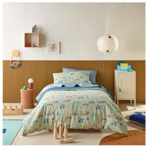 Staydry Kids Water Resistant Construction Quilt Cover Set For King Bed