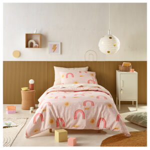 Staydry Kids Water Resistant Happy Days Quilt Cover Set For Queen Bed
