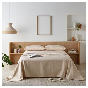 Staydry Waterproof Bamboo Sand Color Sheet Set For Queen Bed