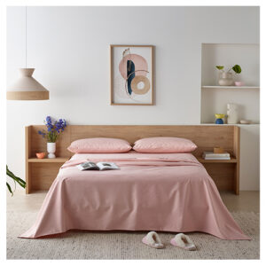 Staydry Waterproof Bamboo Fitted Blush Color Sheet For King Bed Mattress
