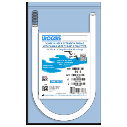 Urocare NS Rubber Ext Tube w/ Connector 45cm 8mm