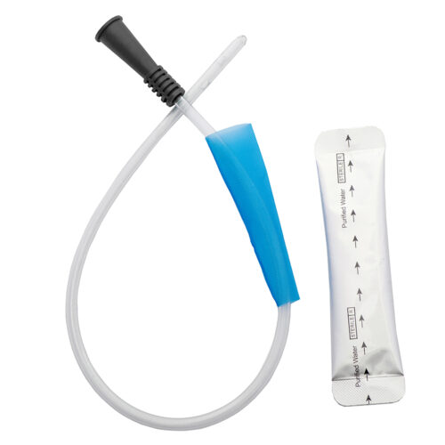 Hydrophilic Nelaton Male Catheter With Water Sachet 40cm Black 10FR Sterile
