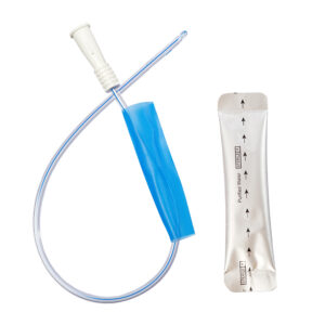 Hydrophilic Coated Nelaton Catheter With Water Sachet Coude Tip 40cm Male 12FR White Sterile