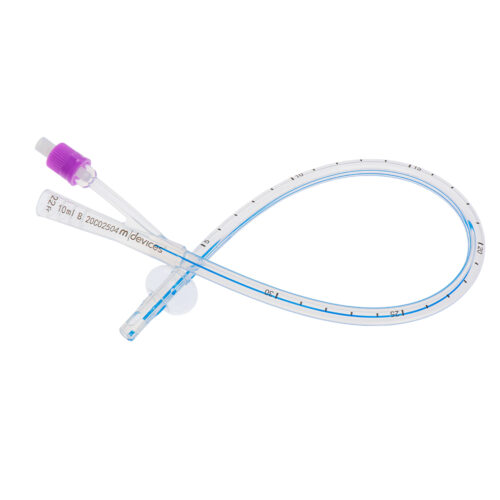 M Devices 2-Way Foley Catheter Open Ended 40cm With 10ml Balloon 22FR Purple Sterile
