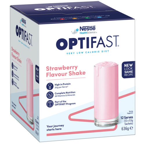 Optifast VLCD Shake Strawberry Flavour 12 Serves x 53g Sachets