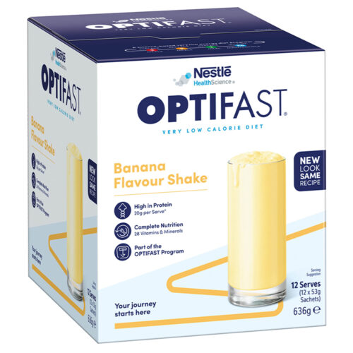 Optifast VLCD Shake Banana Flavour 12 Serves x 53g Sachets
