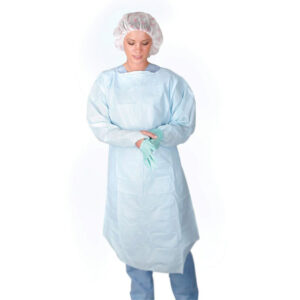 Medline Polyethylene Thumbs Up Isolation Gowns X-Large Blue