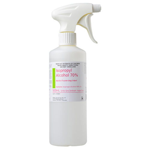 Isopropyl Alcohol 70% Sterile Plastic Bottle Trigger Spray 500mL