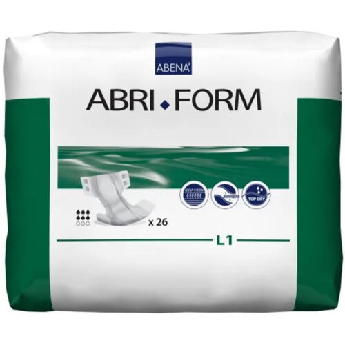Abena Abri-Form L1 Large Comfort Green Stripes Pads Unisex 100-150cm 2300ml