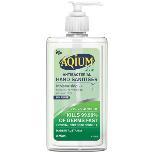 Aqium Antibacterial Hand Sanitiser With Aloe 375ml