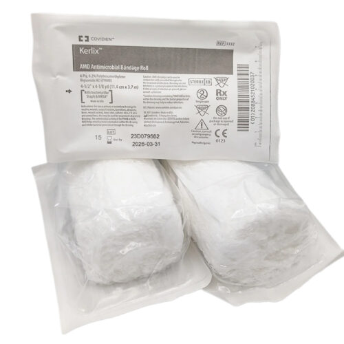 Kerlix AMD Antimicrobial Bandage Roll, 6 Ply, 0.2% Polyhexamethylene Biguanide (PHMB), (11.4 cm x 3.7 m)